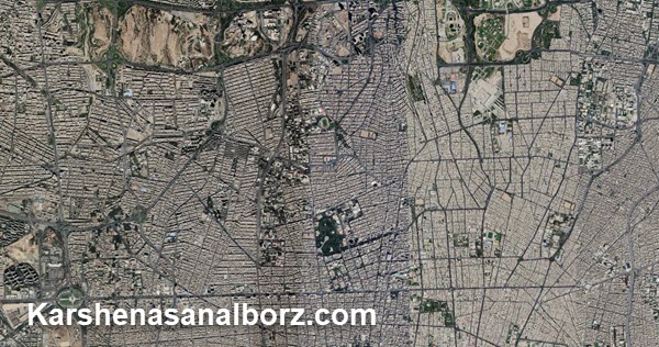 نقشه هوایی پلاک ثبتی در کرج - کارشناسان البرز